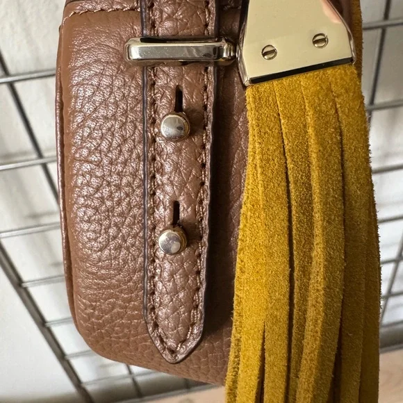 KATE SPADE Kourtney Suede Mustard Crossbody Bag - Picture 4 of 15